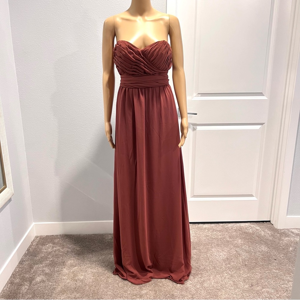 R.S.V.P Sugarlips Women’s Beloved Ruched Sweetheart Convertible Dress Rust Small - Picture 3 of 15